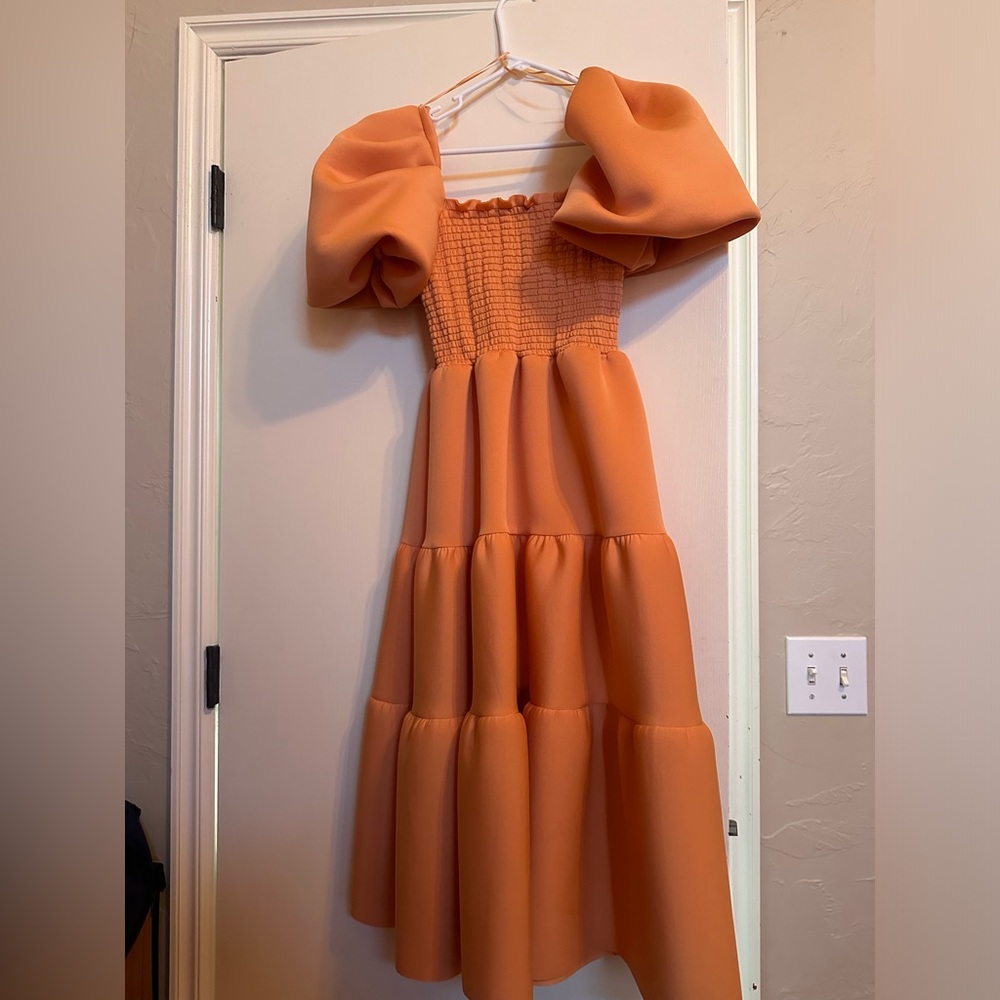 ASOS DESIGN orange midi prom dress womens size 6